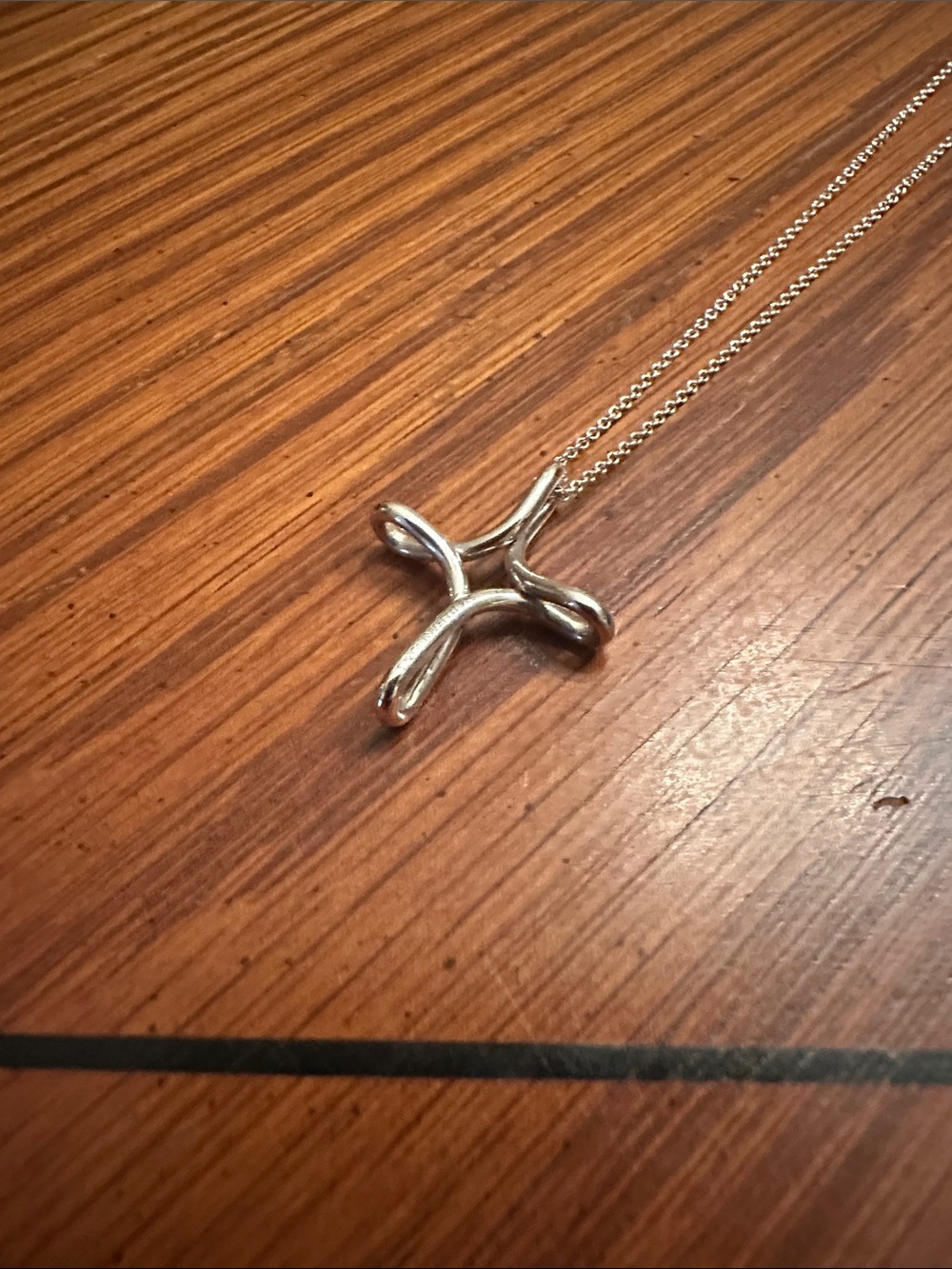 Tiffany and Co Sterling Silver Cross Pendant Necklace - Silver - Picture 3 of 7